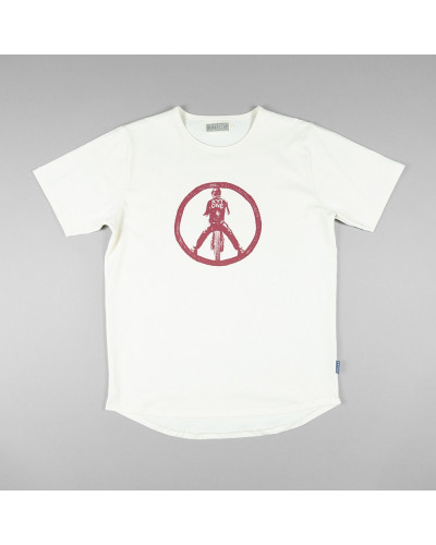 PEACE RED ON WHITE  - T-Shirts