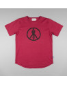 PEACE BLACK ON RED  - T-Shirts