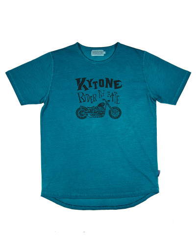 T-shirt RIDER BY FATE BLEU  - T-Shirts Homme moto vintage