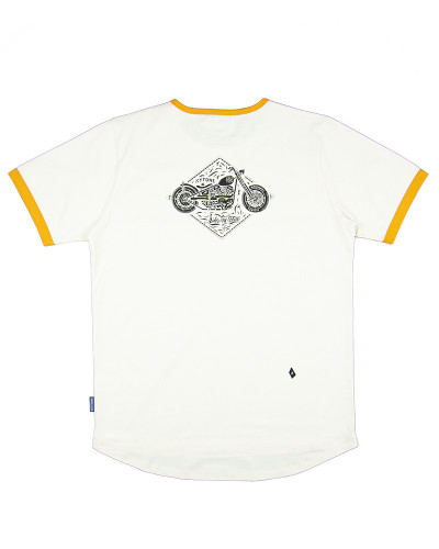 T-shirt CHOP BLANC  - T-Shirts Homme moto vintage