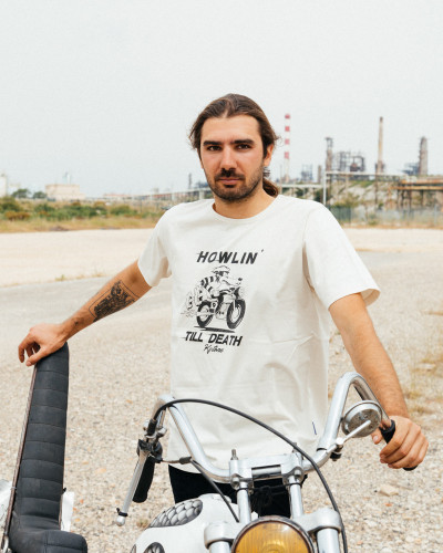 T-shirt HOWLIN BLANC  - T-Shirts Homme moto vintage