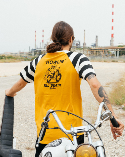 T-shirt HOWLIN JAUNE  - T-Shirts Homme moto vintage
