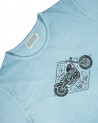 T-shirt CHOP BLEU GRIS  - T-Shirts Homme moto vintage