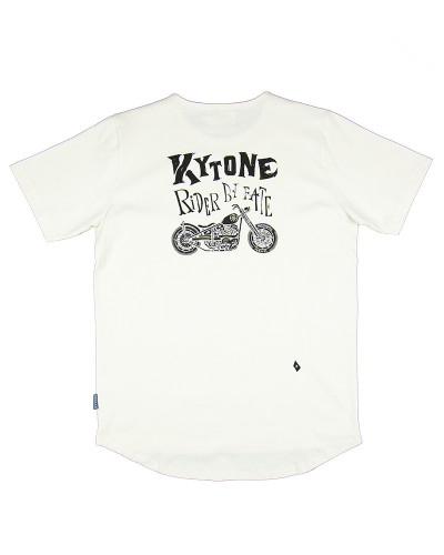 T-shirt RIDER BY FATE BLANC  - T-Shirts Homme moto vintage