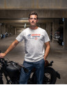 Gasoline White  - T-Shirts Homme moto vintage