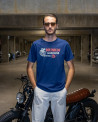 Gasoline Blue  - T-Shirts Homme moto vintage