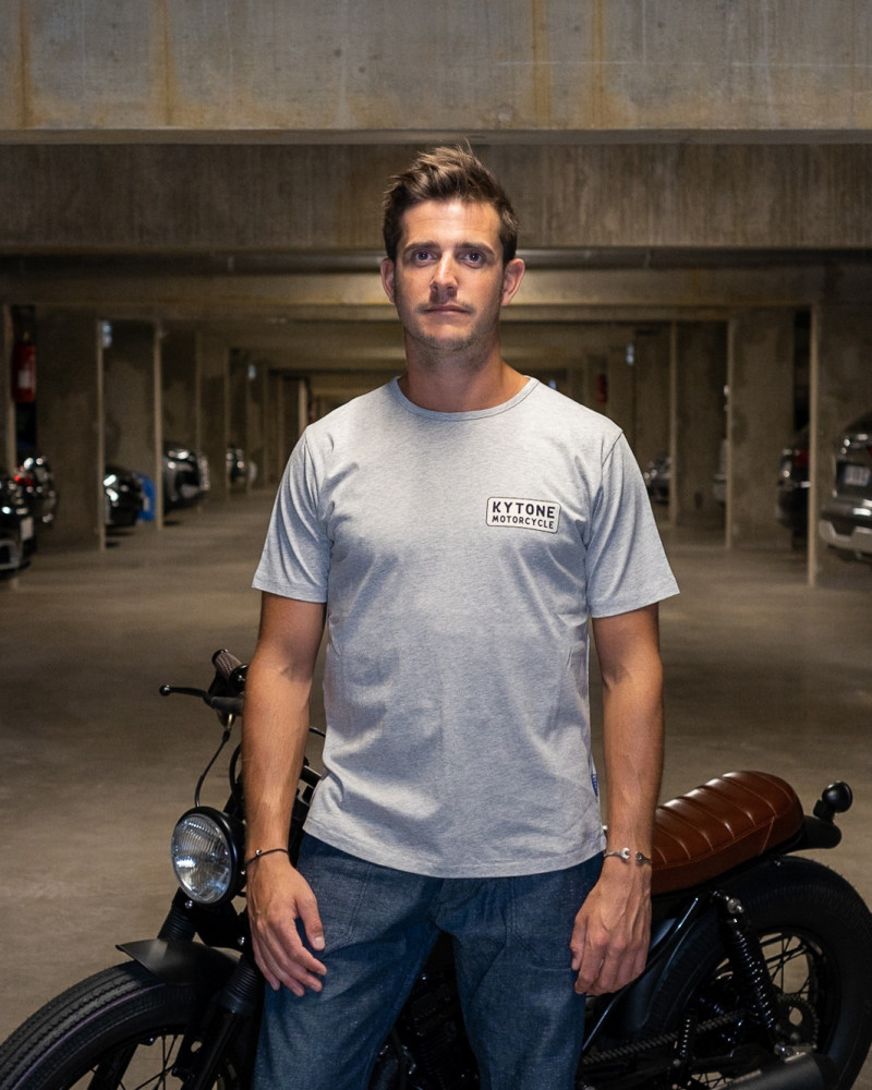 Racing Team Grey  - T-Shirts Homme moto vintage