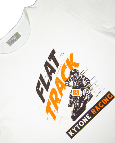 Tracker White  - T-Shirts Homme moto vintage