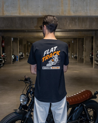 Tracker Black  - T-Shirts Homme moto vintage
