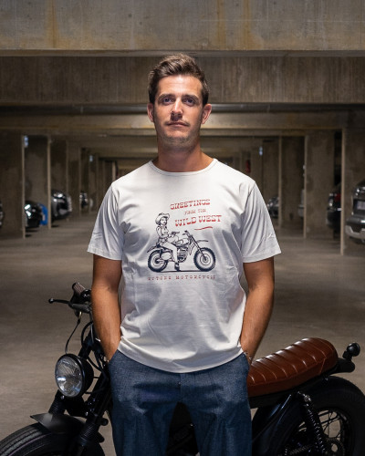Bronco White  - T-Shirts Homme moto vintage